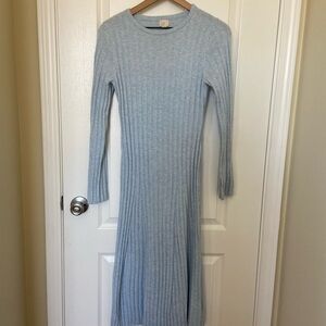 a new day Light Blue Ribbed Long Sleeve Dress